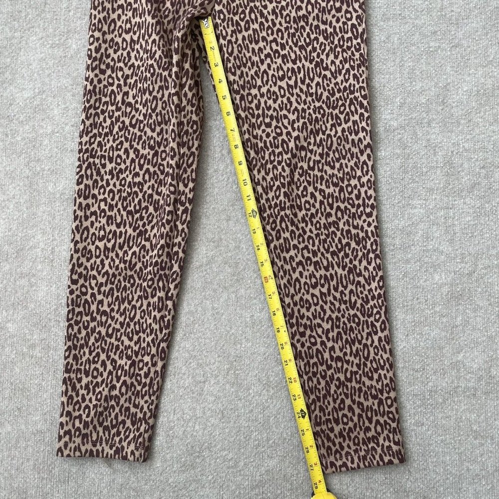 Ann Taylor Pants Womens Small Skinny Beige Burgundy Red Leopard Print Legging - Picture 9 of 12